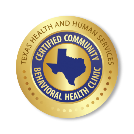 Texas Health and Human Services Certified Community Behavioral Health Clinic logo/emblem.