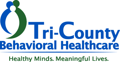 Tri-County Behavioral Healthcare logo with tagline, Healthy Minds. Meaningful Lives.